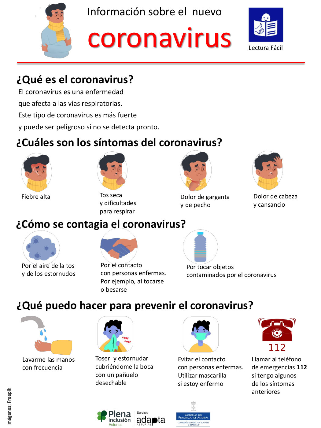 Información sobre el nuevo coronavirus. Lectura fácil